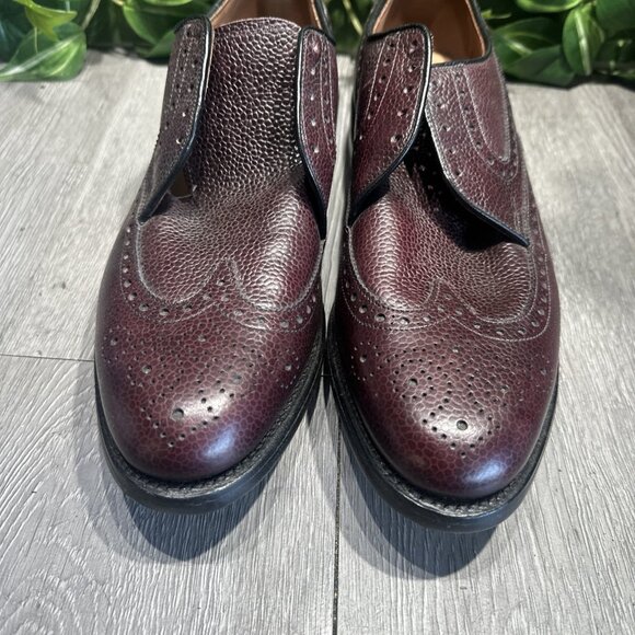 VTG Allen Edmonds Lancaster Men\'s Leather Wingtip Golf Shoe 8.5 B Dark Cherry